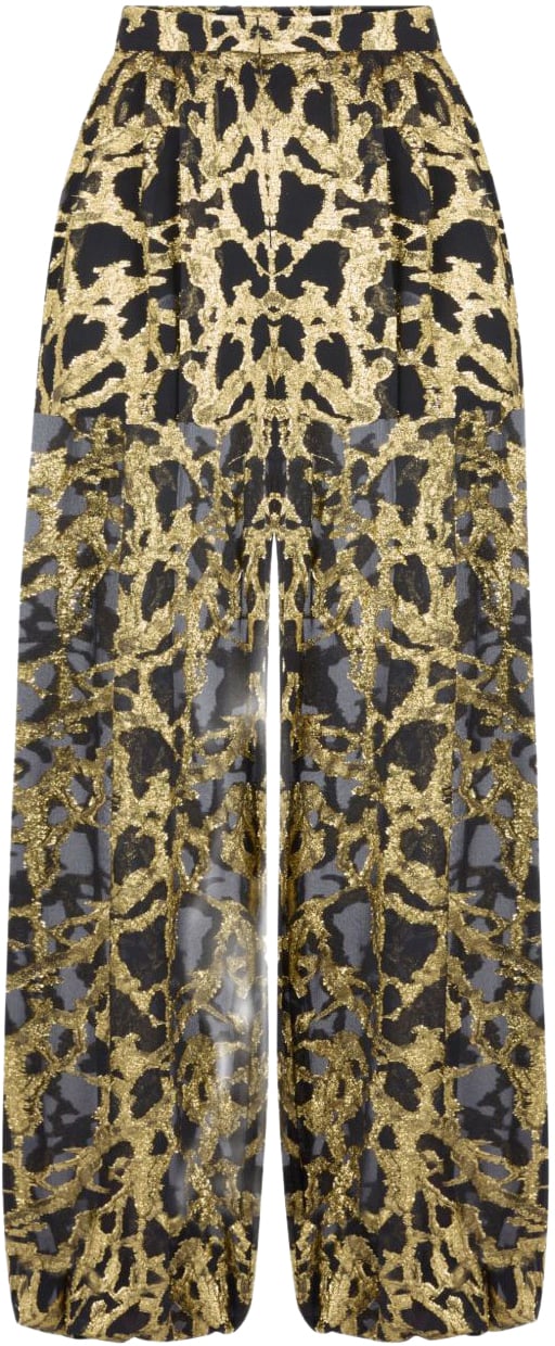 Nina Ricci Trousers Black Gold Zwart