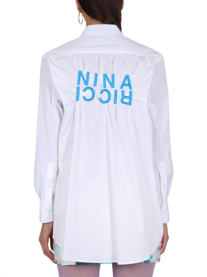 Nina Ricci Relaxed Fit White Button Closure Shirt Wit