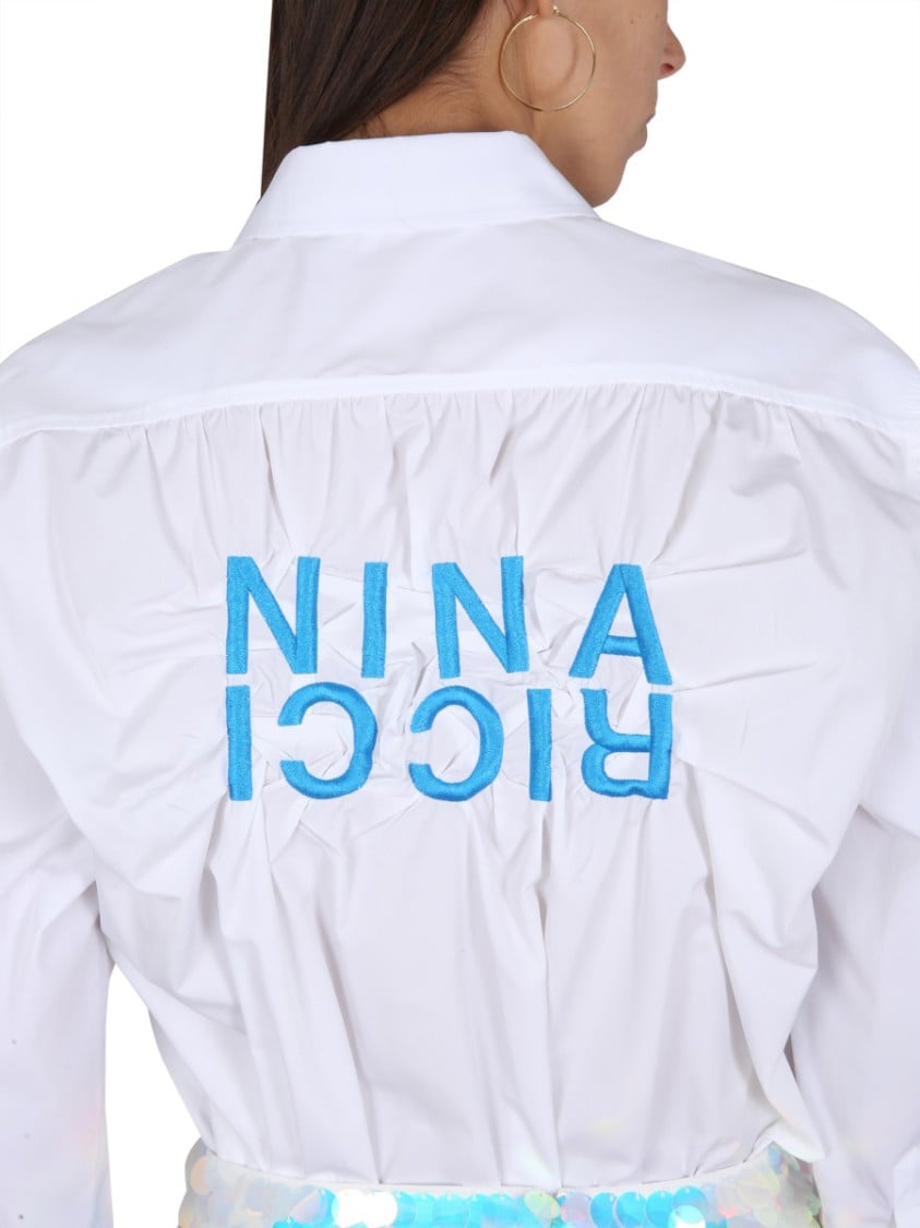 Nina Ricci Relaxed Fit White Button Closure Shirt Wit