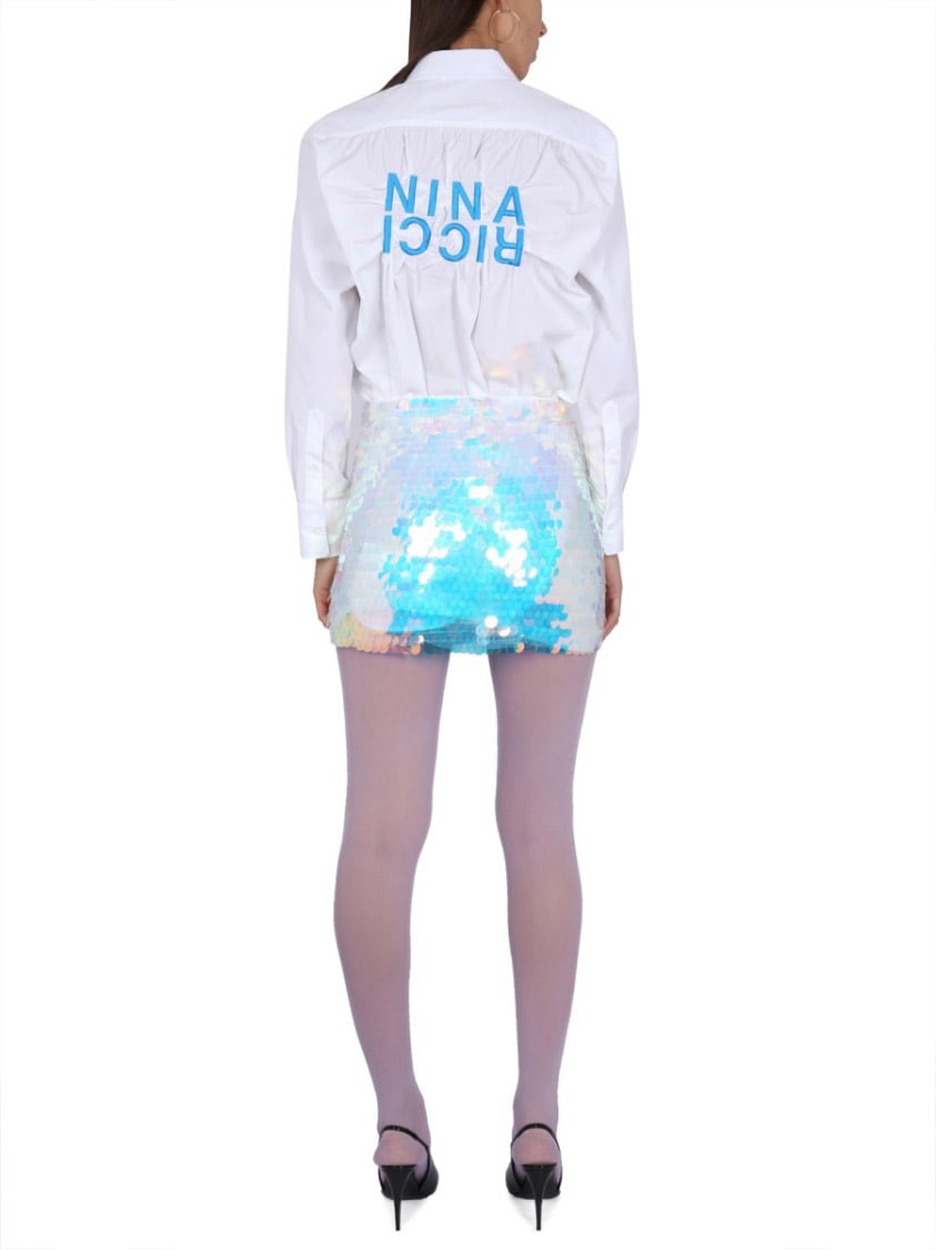 Nina Ricci Relaxed Fit White Button Closure Shirt Wit