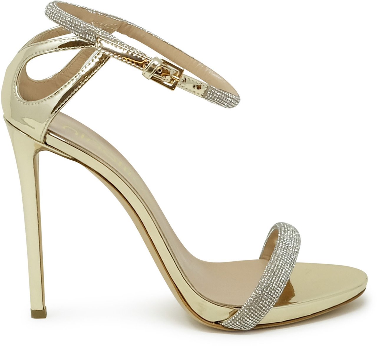 Ninalilou NINALILOU 341022MC GOLD LEATHER SANDALS WITH SWAROVSKI Goud