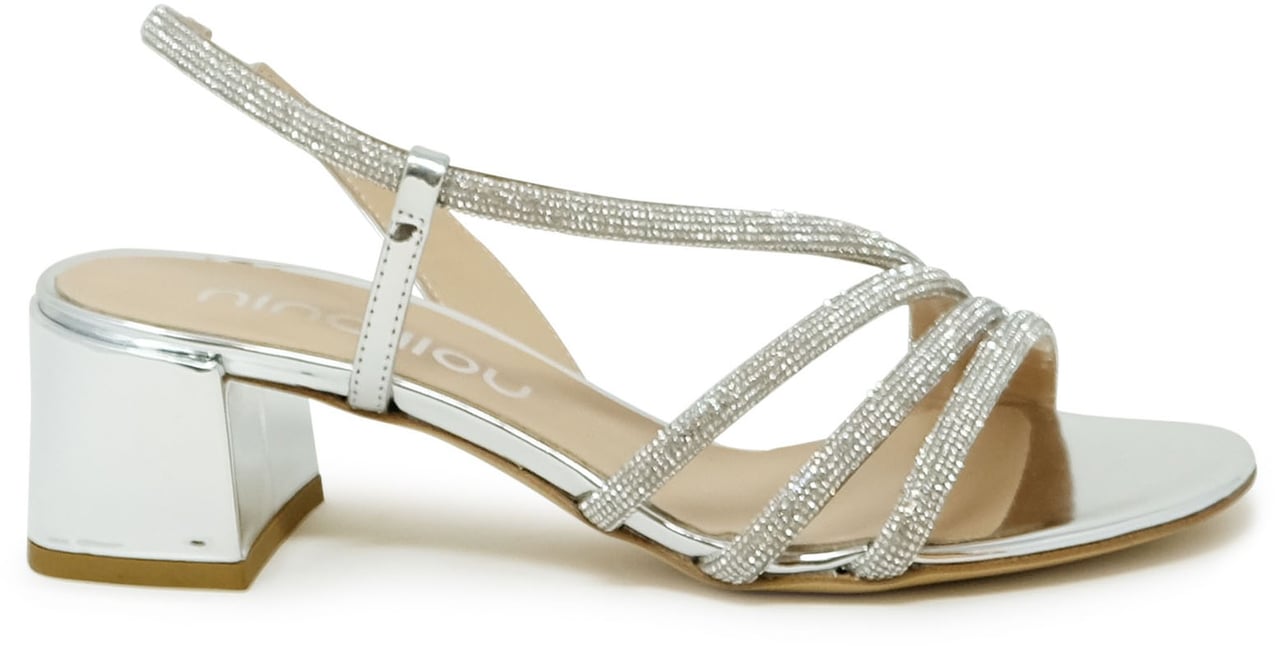 Ninalilou NINALILOU 341024B5/22 SILVER LEATHER SANDAL Zilver