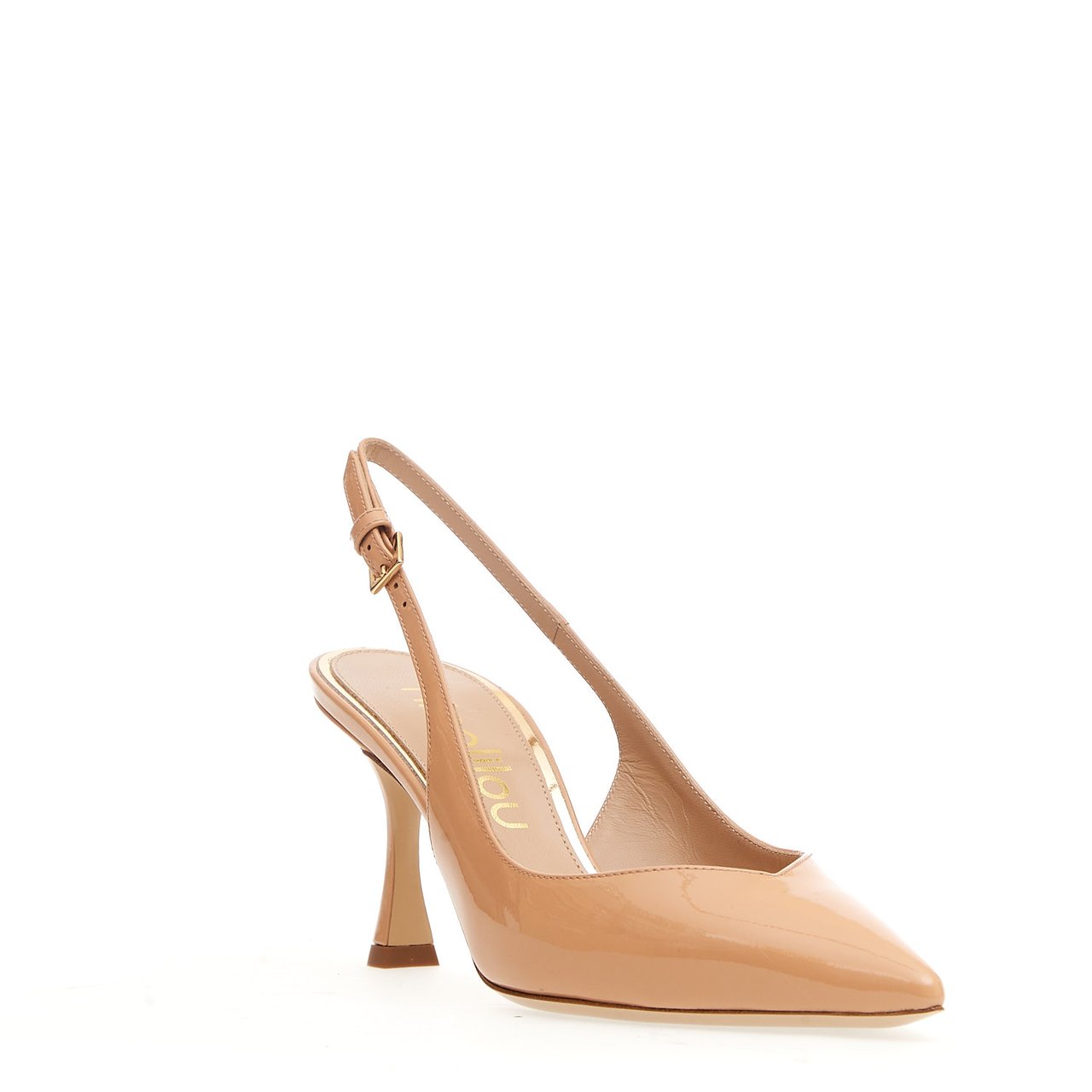 Ninalilou Slingback Vernice Nude Tacco 75 Mm Beige