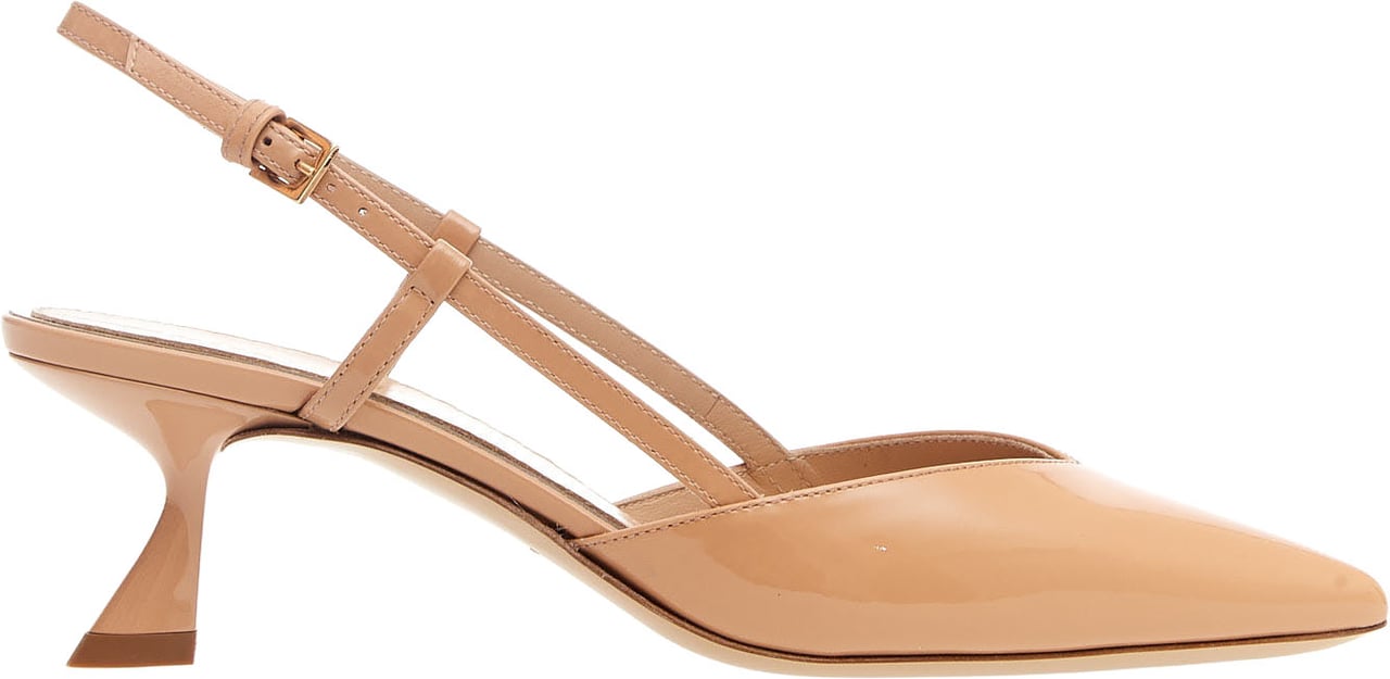 Ninalilou Slingback Vernice Nude Tacco 50 Mm Beige