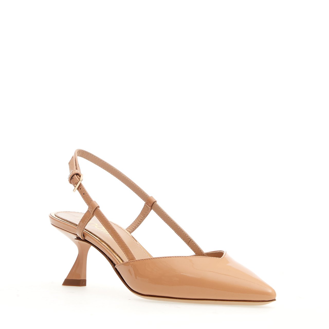 Ninalilou Slingback Vernice Nude Tacco 50 Mm Beige