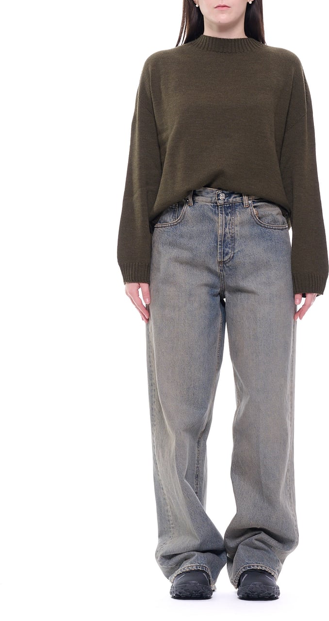 Nine in the morning Relaxed Boyfriend-Fit Jeans With High-Rise Waist Grijs