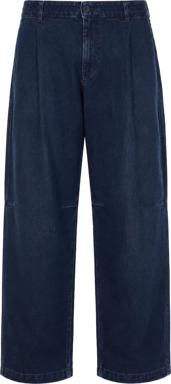 Nine in the morning Dark Blue Cotton Regular Fit Trousers Zwart