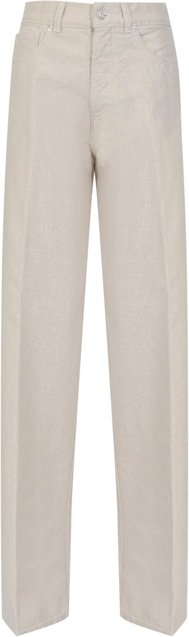 Nine in the Morning Trousers Lurex Naturale Beige