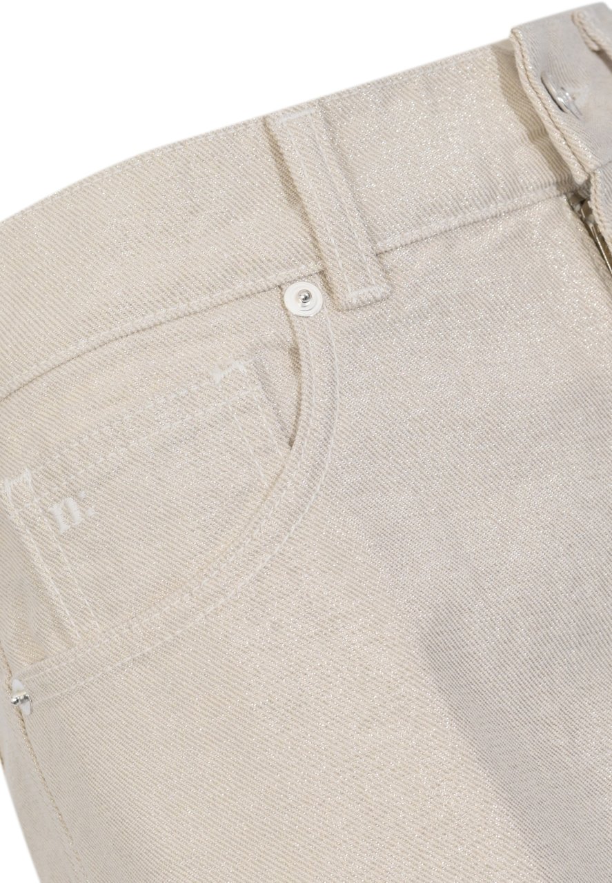 Nine in the Morning Trousers Lurex Naturale Beige