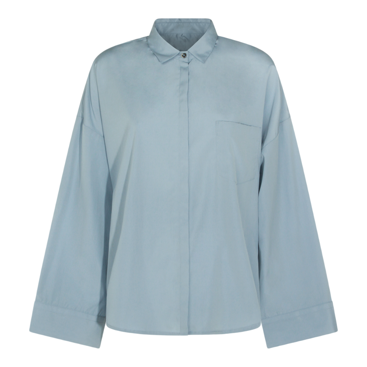 Nine in the Morning Relaxed Fit Blue Shirt with Classic Collar and Concealed Placket Grijs
