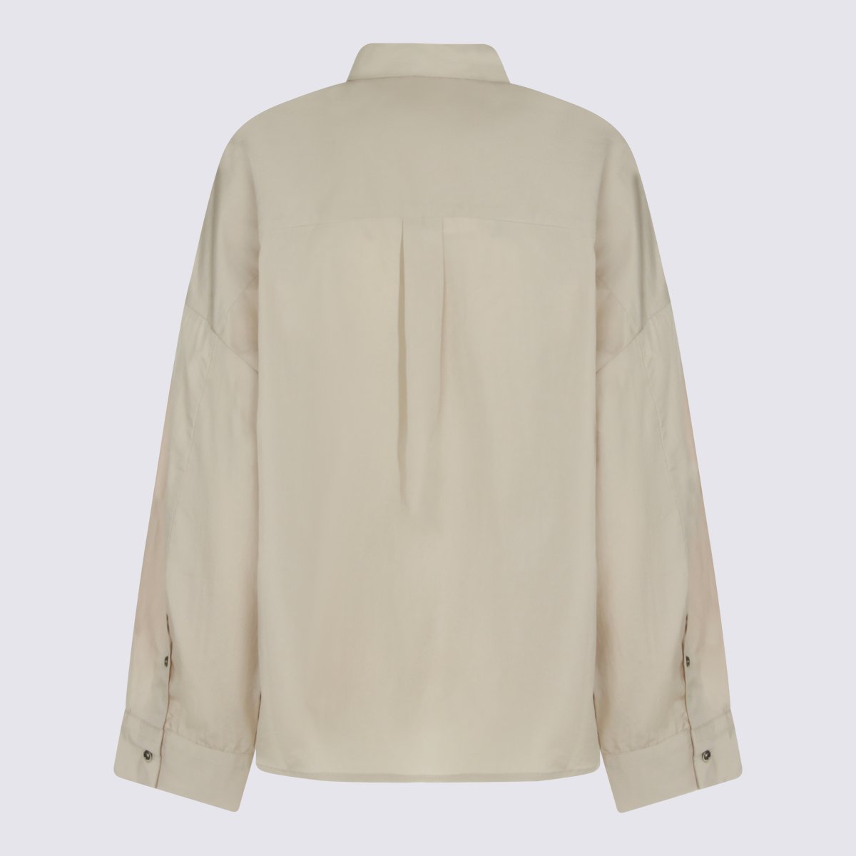 Nine in the Morning Relaxed Fit Shirt with Classic Collar and Concealed Button Placket Neutraal
