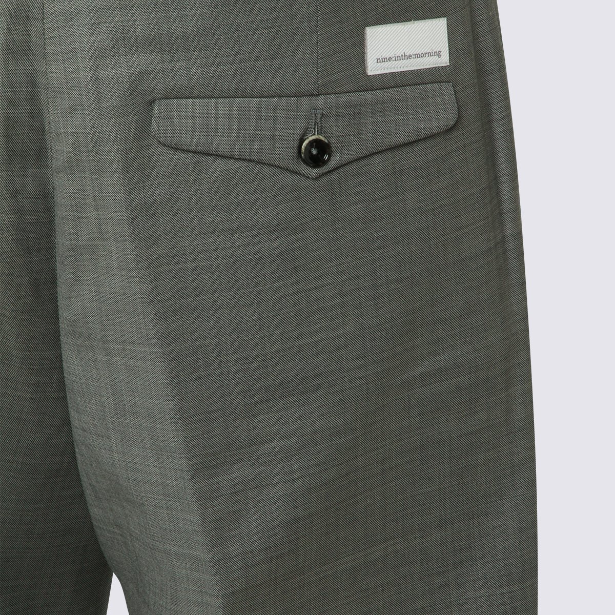 Nine in the Morning Tailored Grey Trousers With Textured Pattern And Classic Waistband Grijs
