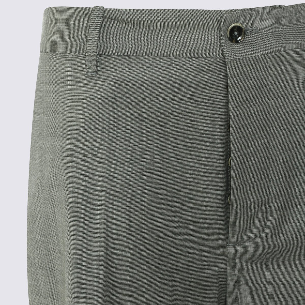 Nine in the Morning Tailored Grey Trousers With Textured Pattern And Classic Waistband Grijs