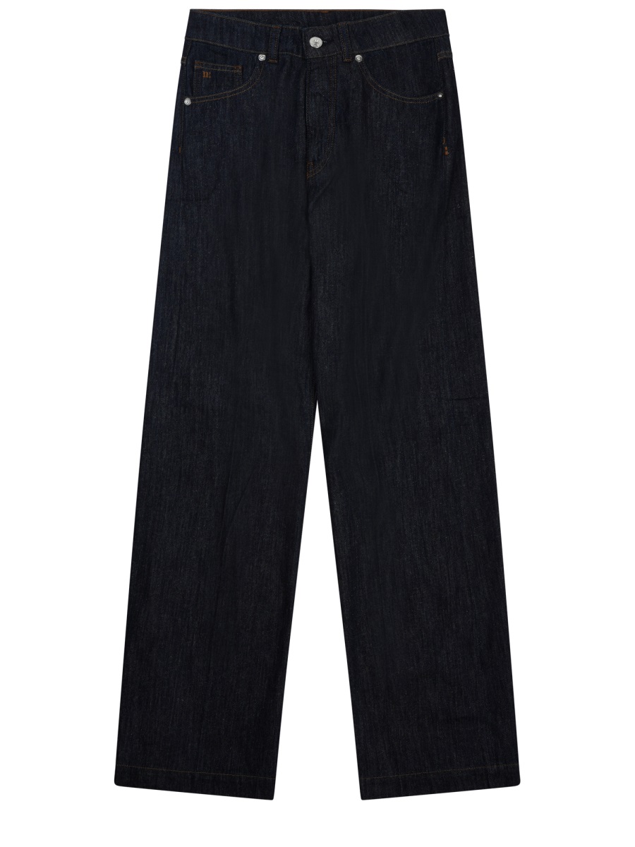 Nine in the Morning Dark Audrey High-Waisted Wide-Leg Jeans Zwart