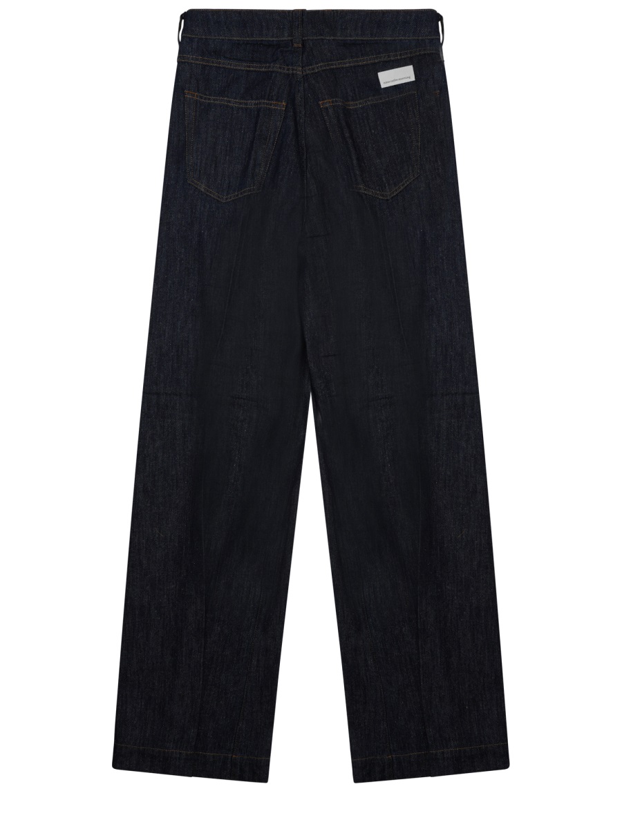 Nine in the Morning Dark Audrey High-Waisted Wide-Leg Jeans Zwart