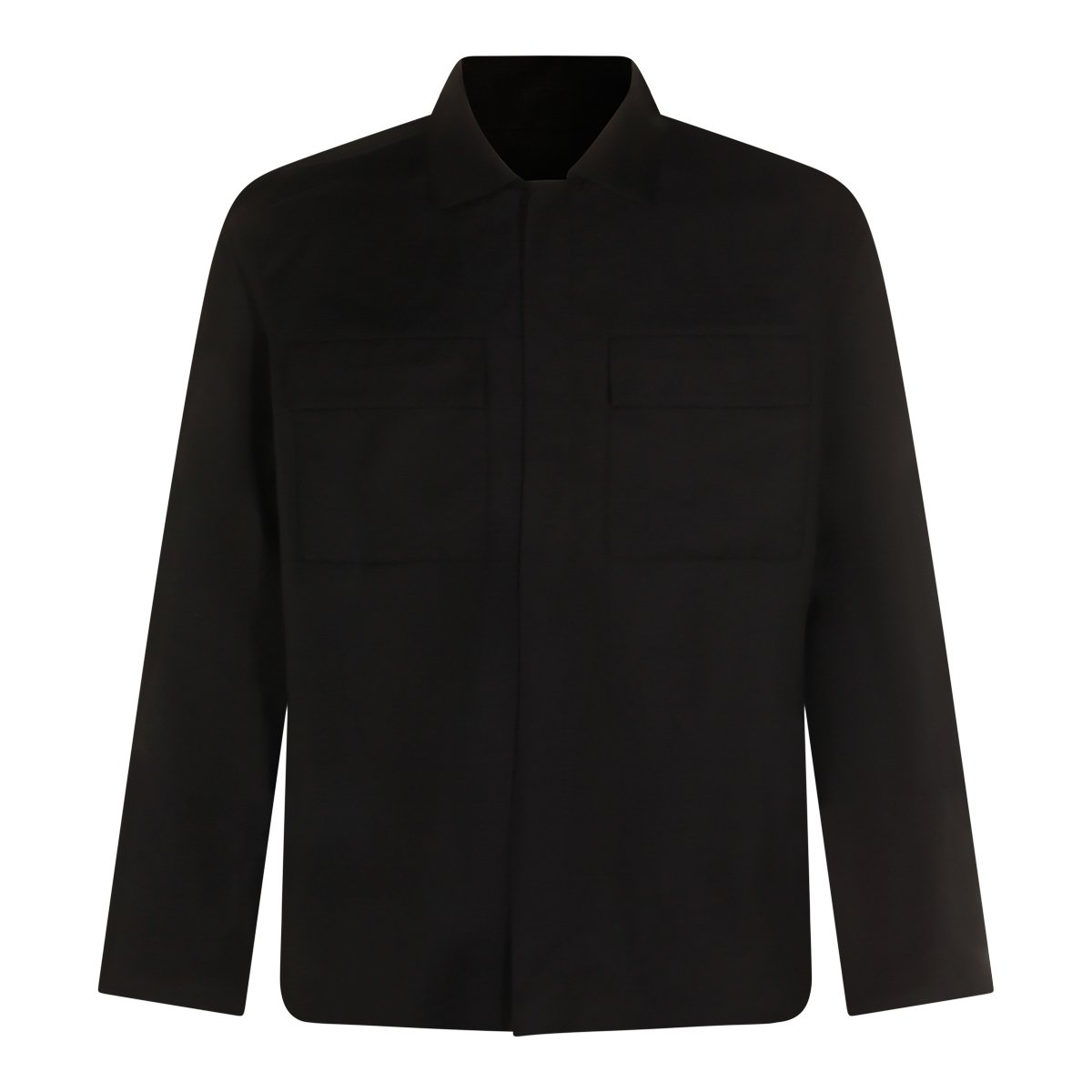 Nine in the Morning Minimalist Straight-Cut Jacket with Classic Collar and Concealed Button Placket Zwart