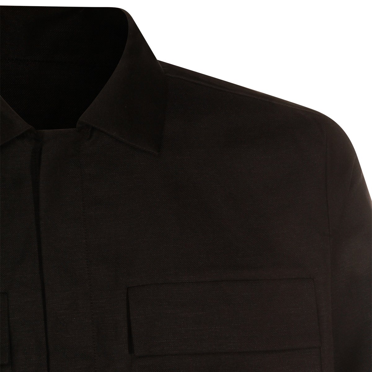 Nine in the Morning Minimalist Straight-Cut Jacket with Classic Collar and Concealed Button Placket Zwart