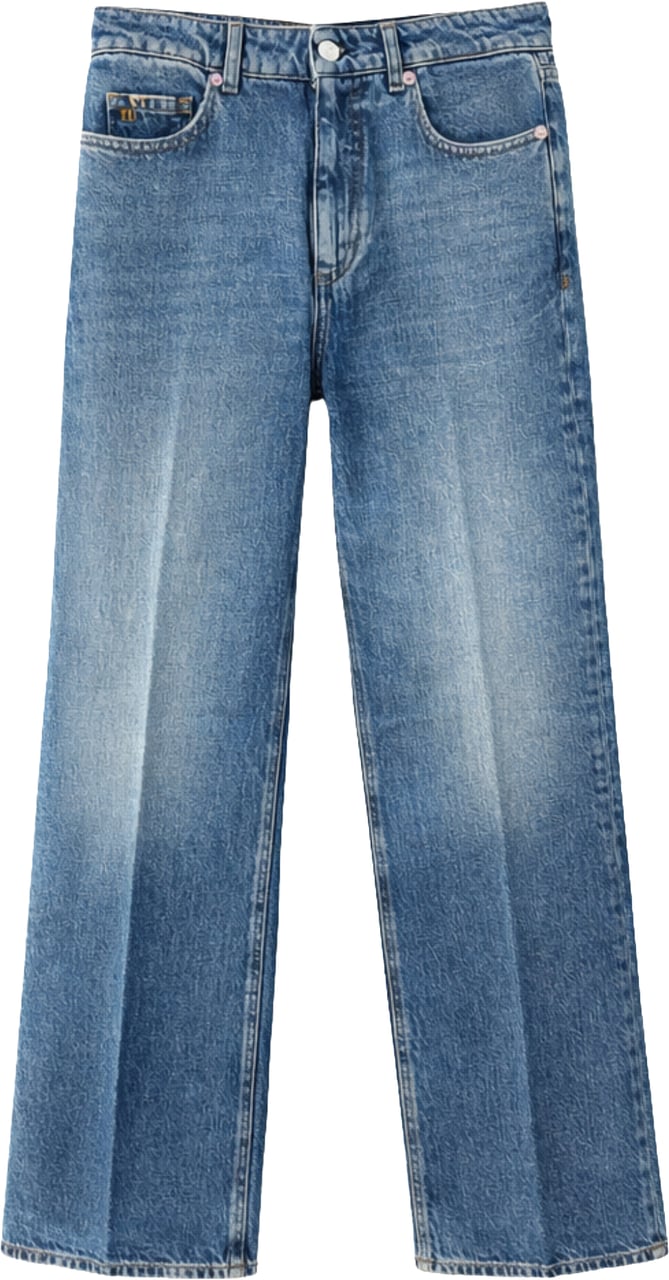 Nine in the morning Franca Trumpet Pants With Vintage-Inspired Wash And Five-Pocket Design Blauw