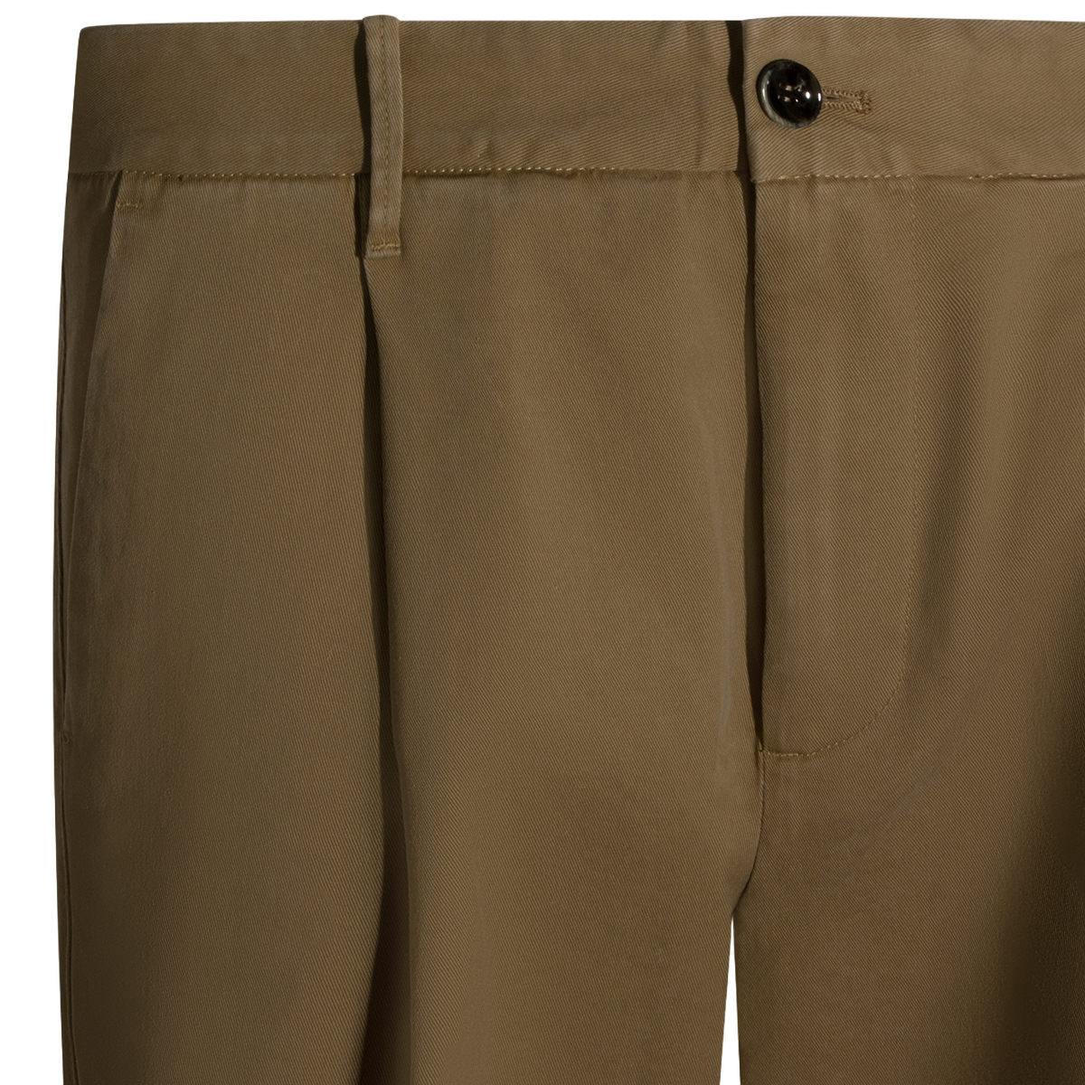 Nine in the Morning Brown High-Waist Trousers With Pleated Front Groen