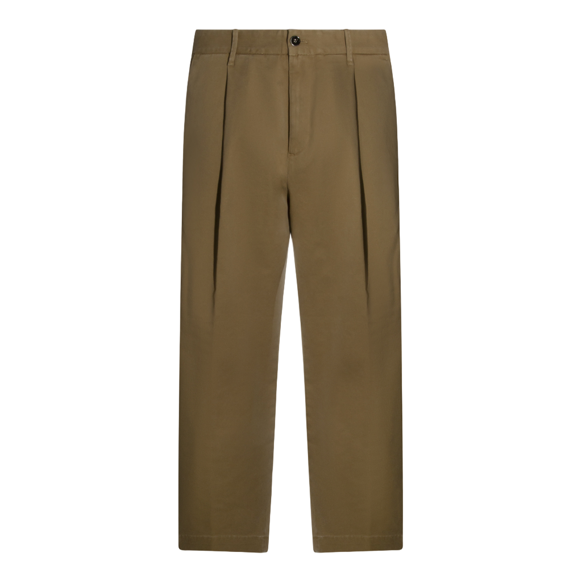 Nine in the Morning Brown High-Waist Trousers With Pleated Front Groen
