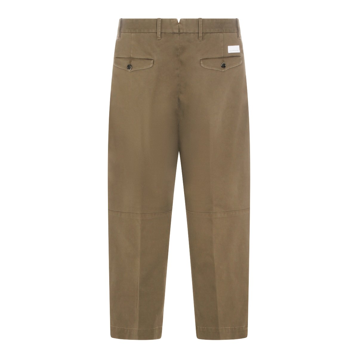 Nine in the Morning Straight-Leg Trousers with Mid-Rise Waist and Flap Pockets Bruin