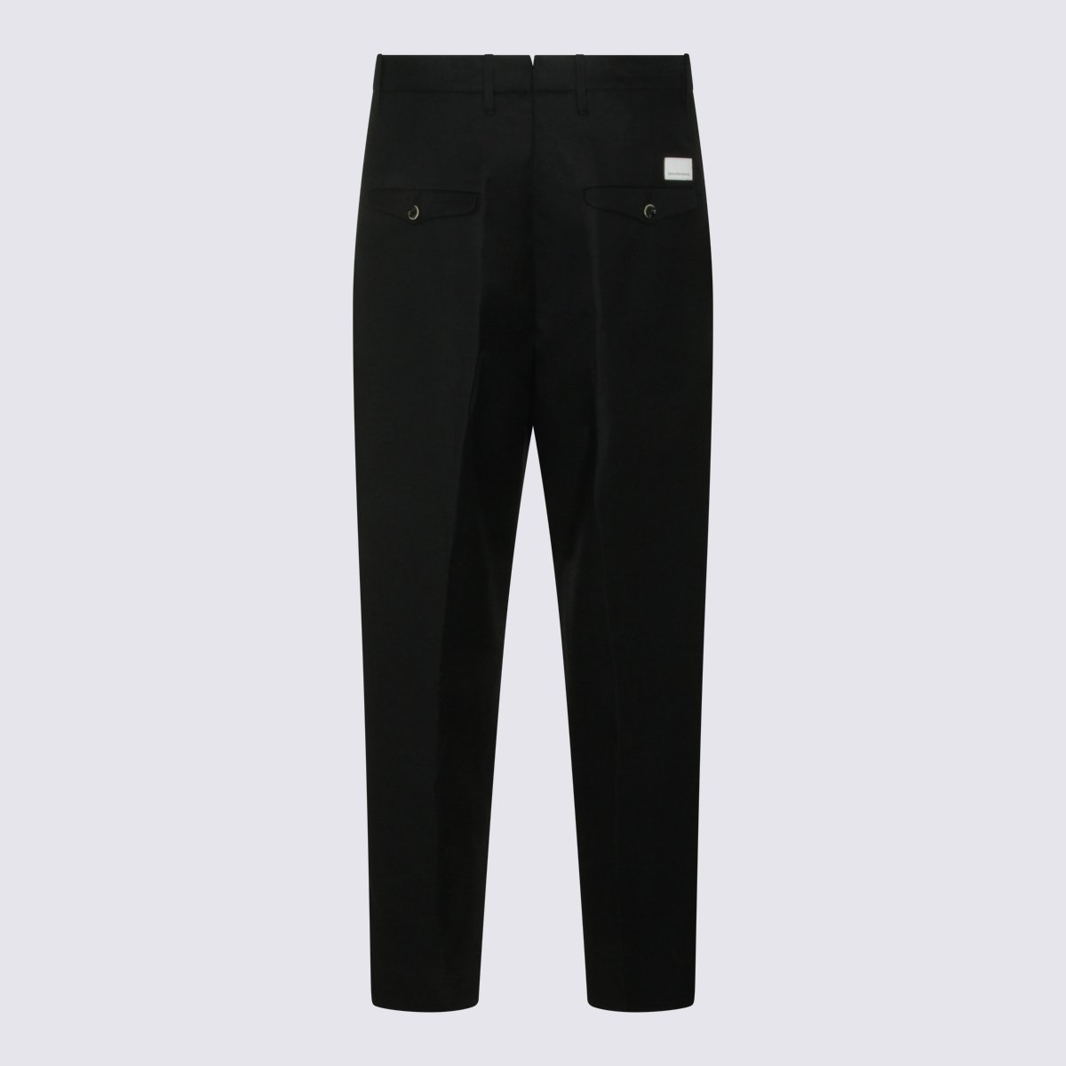 Nine in the Morning Tailored Straight-Leg Trousers With Flap Pockets Zwart
