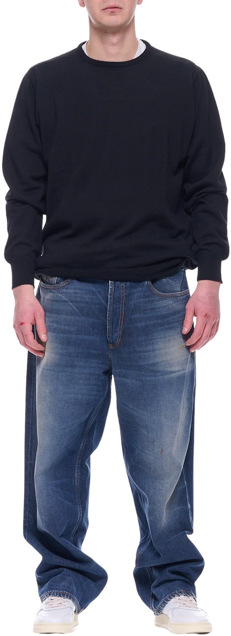 Nine in the morning Wide Leg Cotton Denim Jeans Grijs