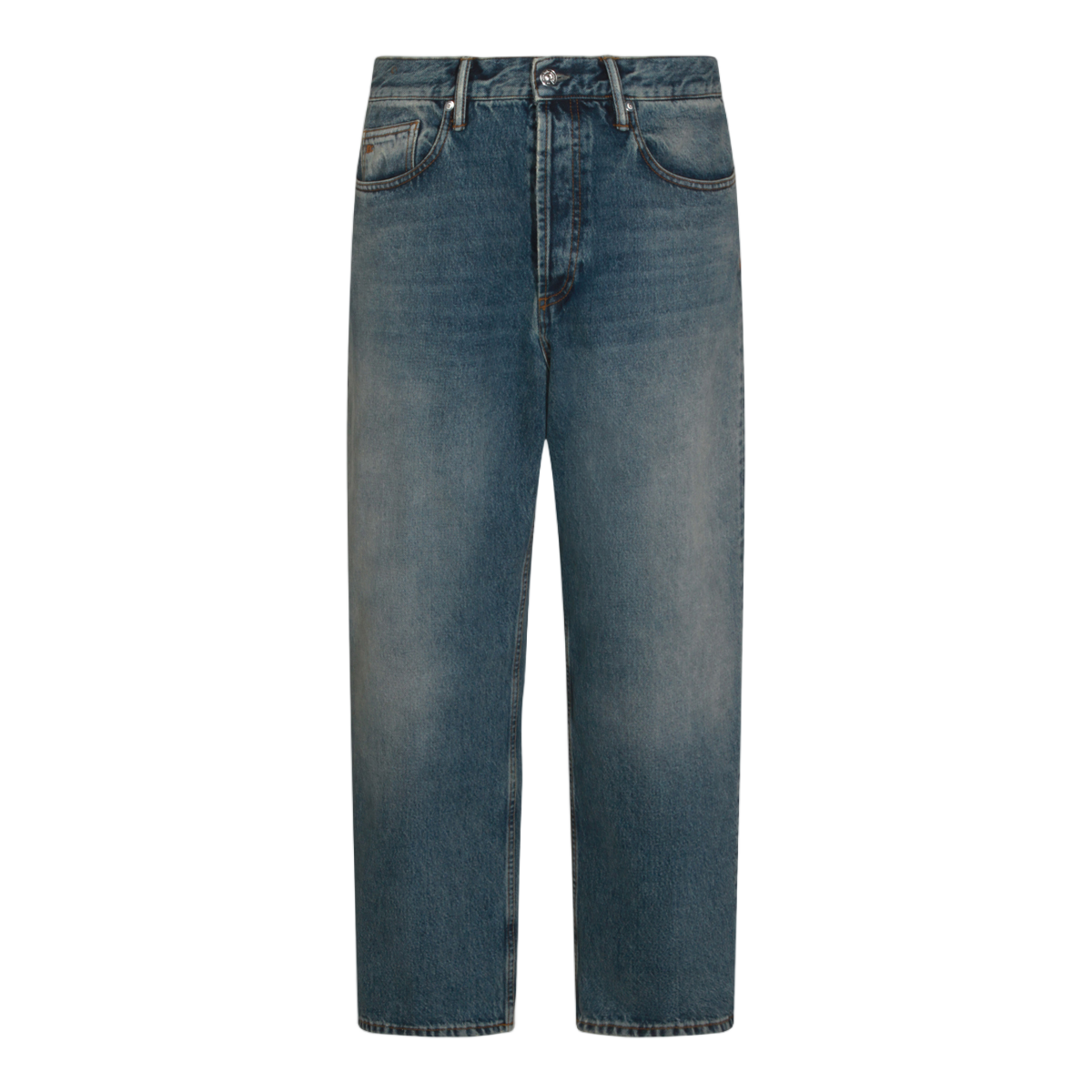 Nine in the Morning Classic Straight-Leg Denim Jeans With Medium Blue Wash Grijs