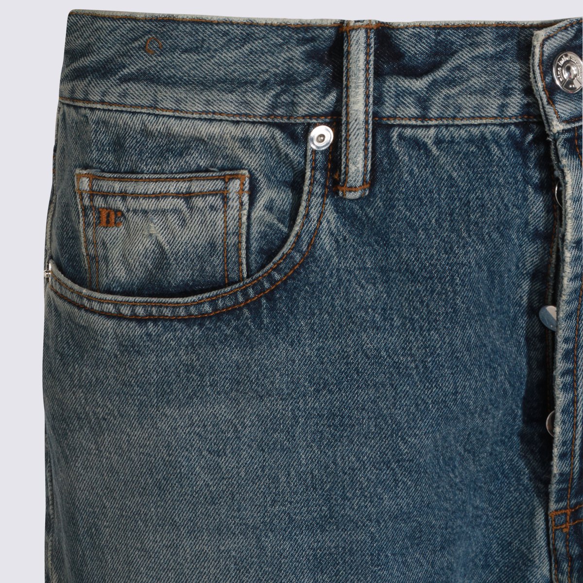 Nine in the Morning Classic Straight-Leg Denim Jeans With Medium Blue Wash Grijs