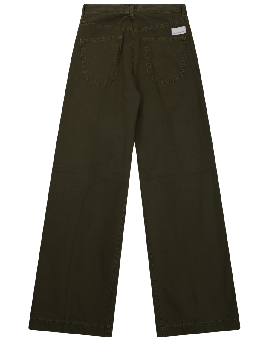 Nine in the Morning Ottavia High Waist Relaxed Silhouette Cotton Straight-Leg Pants Zwart