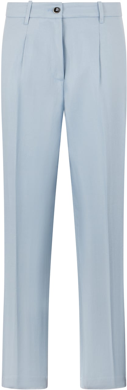 Nine in the Morning Straight Linen Pants Lichtblauw