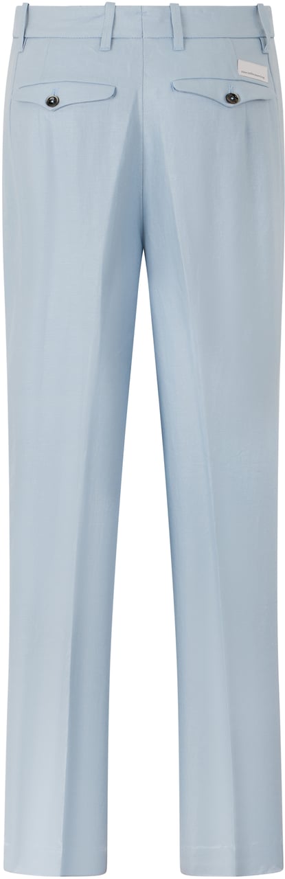 Nine in the Morning Straight Linen Pants Lichtblauw