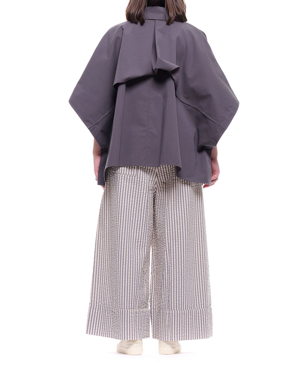 Nine in the Morning Kette Peonia Short Cotton Trench Jacket Grijs