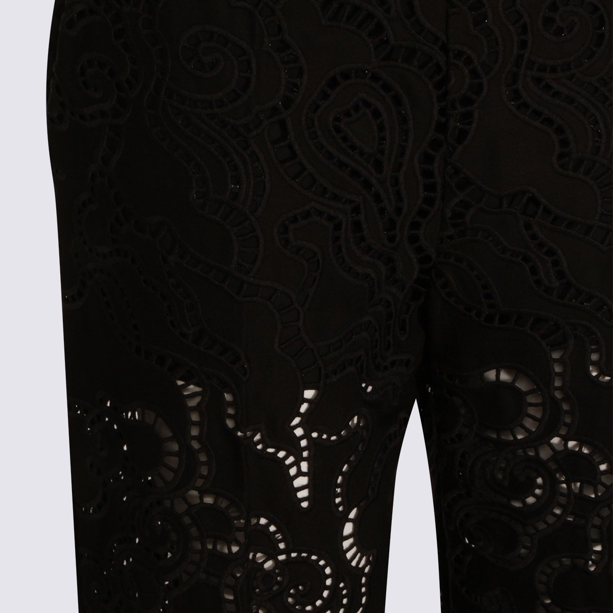Nissa Straight-Leg Trousers With Intricate Lace Detailing Zwart