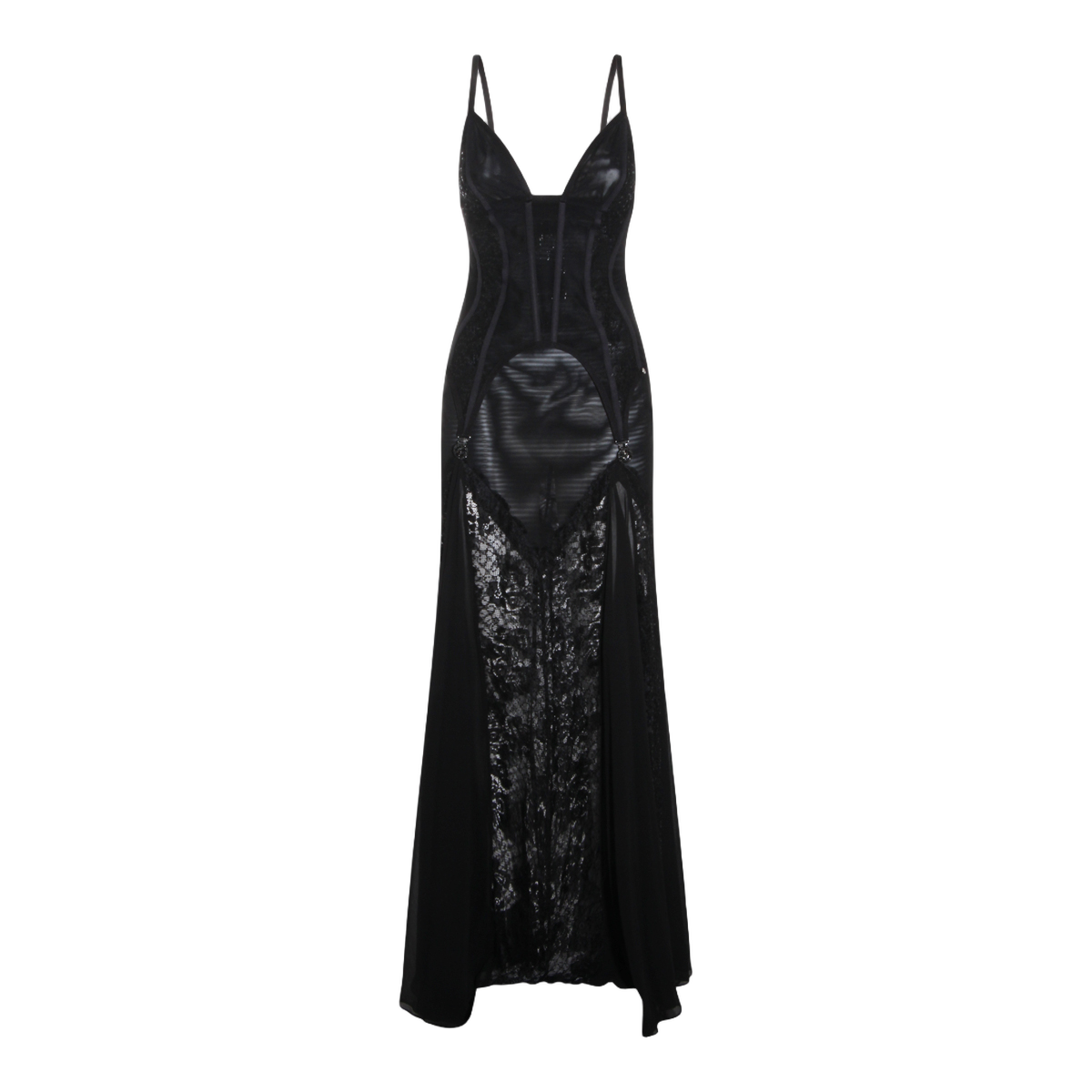 Nissa Floor-Length Evening Dress Zwart