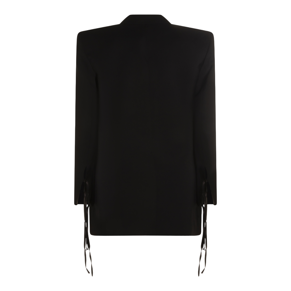 Nissa Double-Breasted Tailored Jacket With Ribbon Ties Zwart
