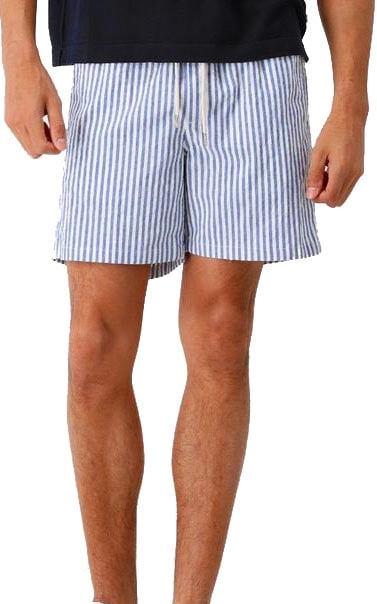NN07 NN.07 Korte Broek Blauw Wit Gestreept Gregor 5246 Blauw