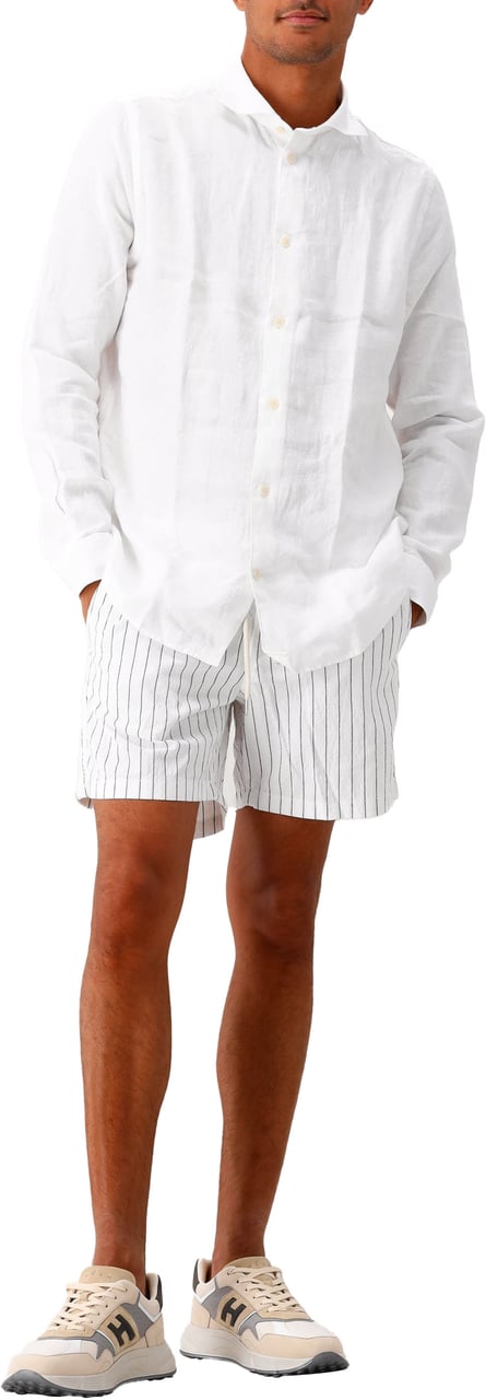 NN07 NN.07 Korte Broek Wit Zwart Gestreept Gregor 5246 Wit