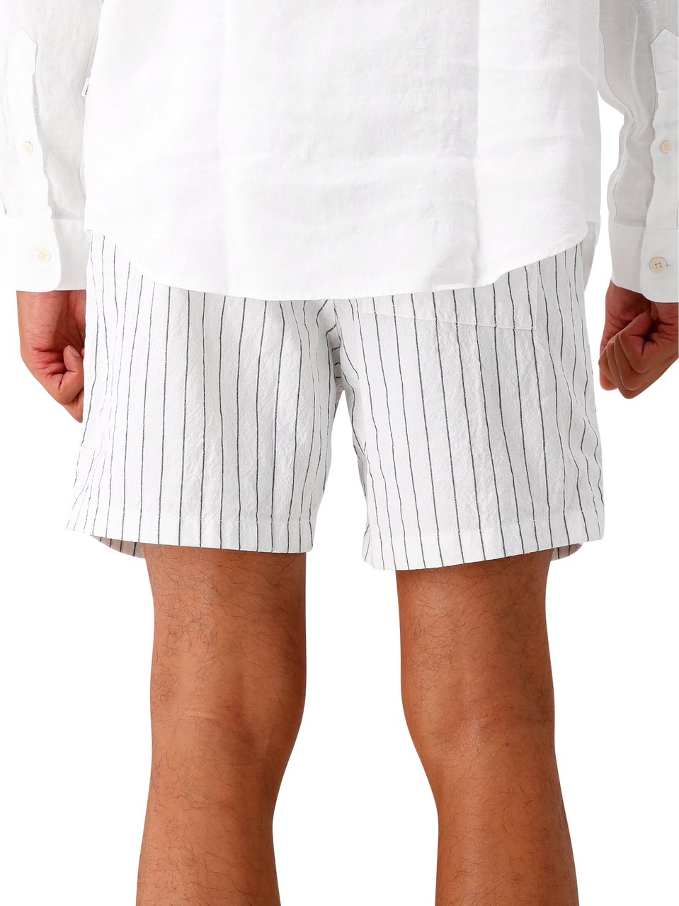 NN07 NN.07 Korte Broek Wit Zwart Gestreept Gregor 5246 Blauw