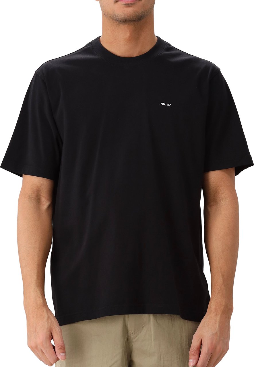NN07 NN.07 T-Shirt Zwart Adam EMB Zwart