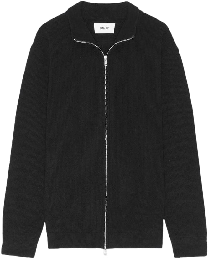 NN07 Maglione Danny Full Zip Nero Zwart