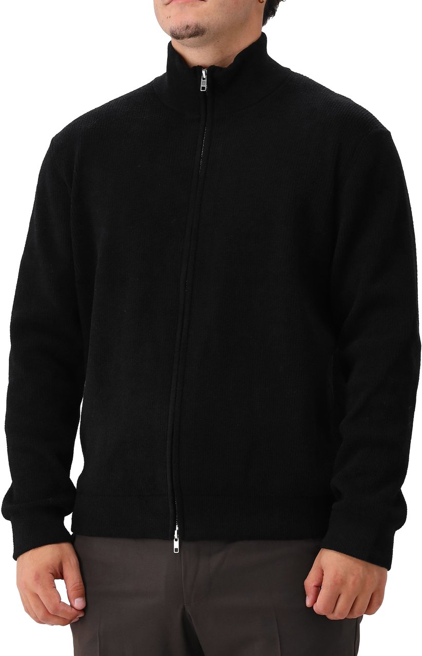 NN07 NN.07 Gebreid Vest Blauw/Zwart Danny Full Zip 6429 Zwart
