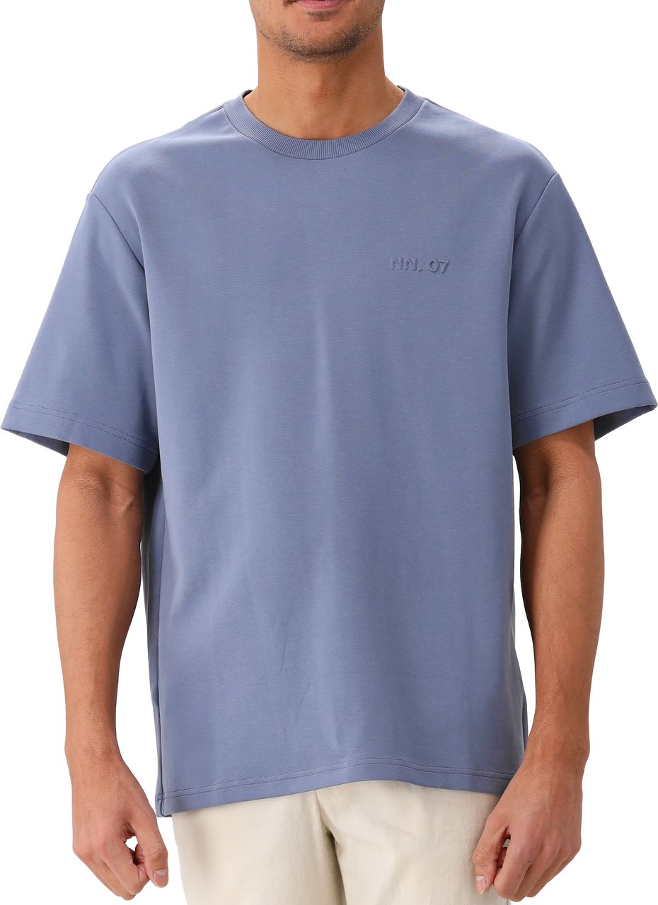 NN07 NN.07 T-Shirt Blauw Nat SS Logo Tee Blauw