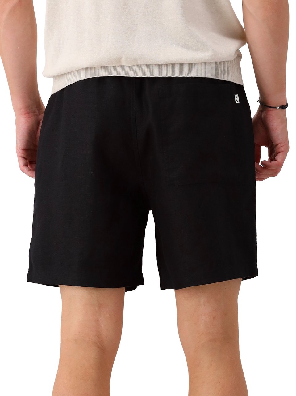 NN07 Korte Broek Zwart Linnen Zwart