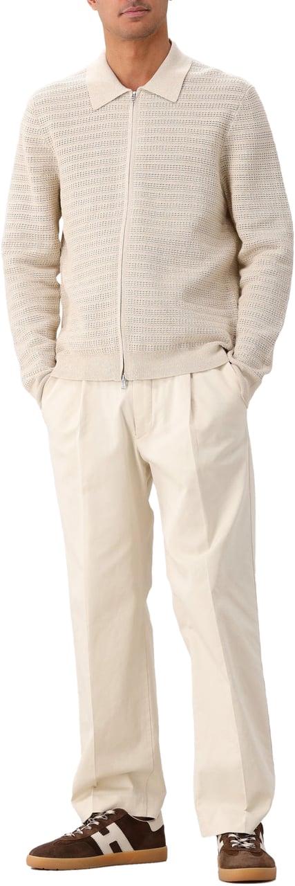 NN07 NN.07  Gebreid Vest Beige Gustav LS Zip Beige