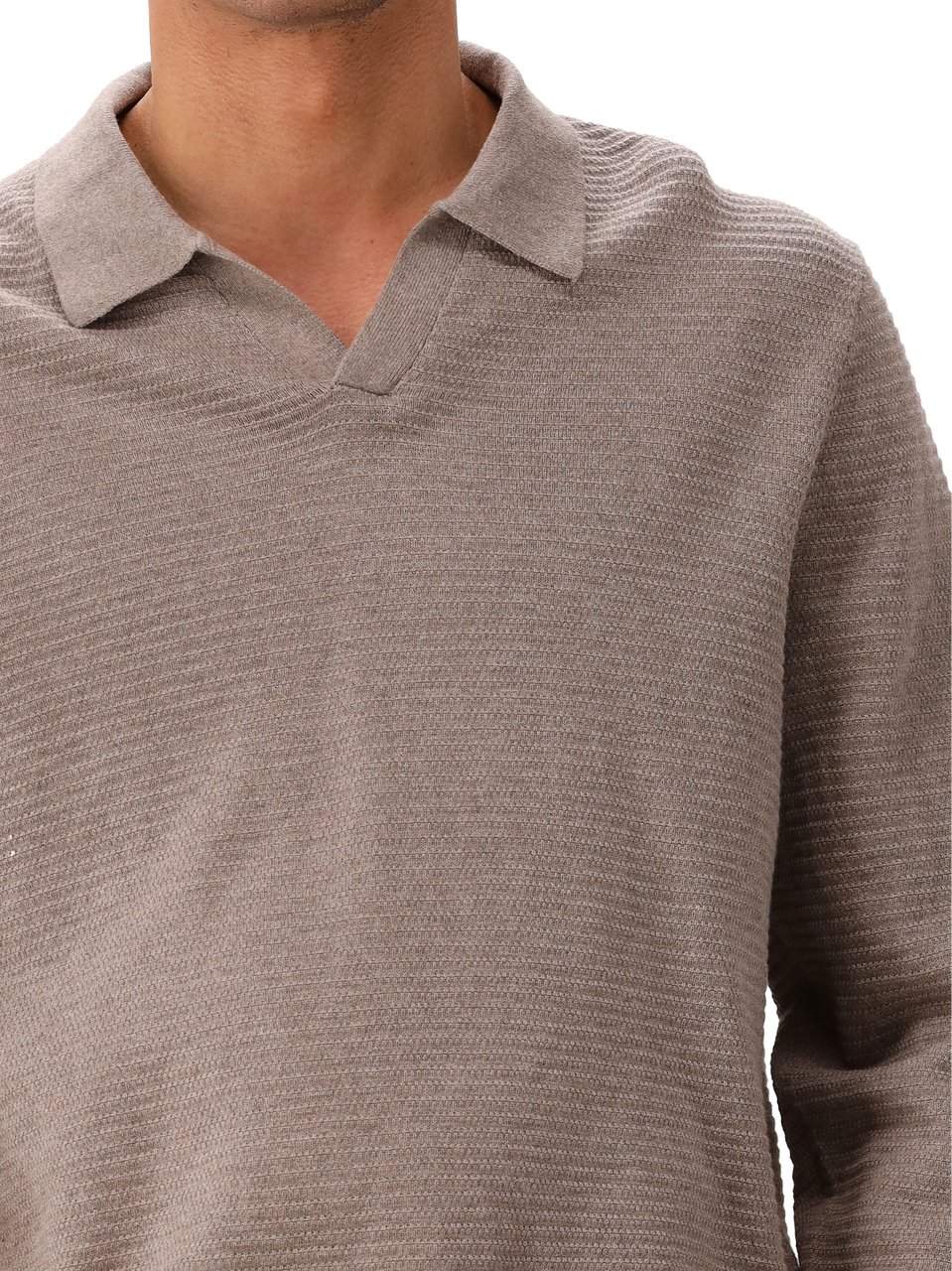 NN07 NN.07 Gebreide Polo Bruin Paul LS Bruin