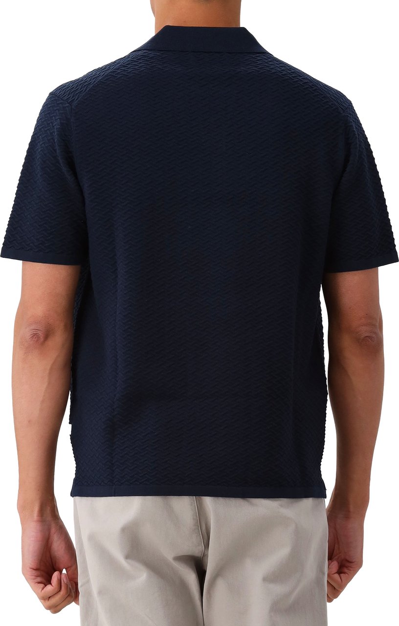 NN07 NN.07 Gebreide Polo Blauw Paul SS Blauw