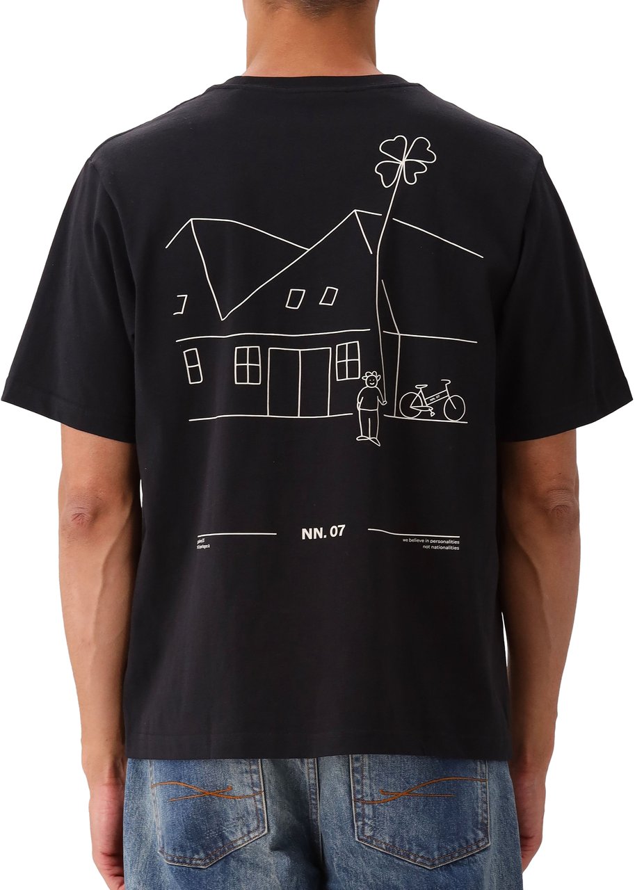 NN07 NN.07 T-Shirt Zwart Jet SS Print Zwart
