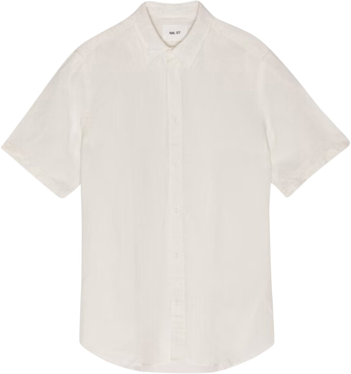 NN07 No Nationality Arne Ss Korte Mouw Overhemden Off White 5028 Wit