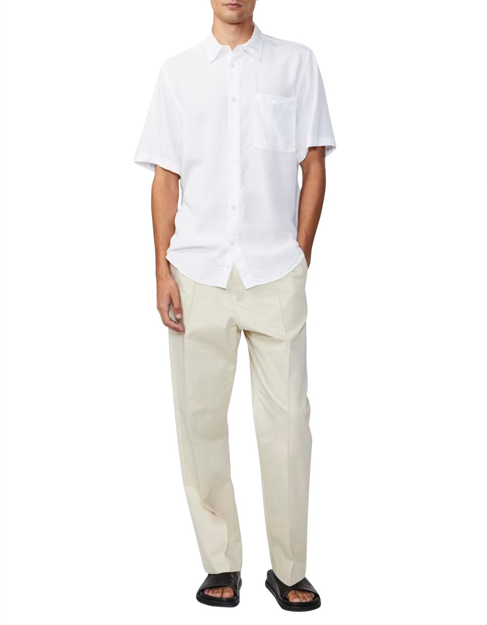 NN07 No Nationality Arne Ss Korte Mouw Overhemden Off White 5028 Wit